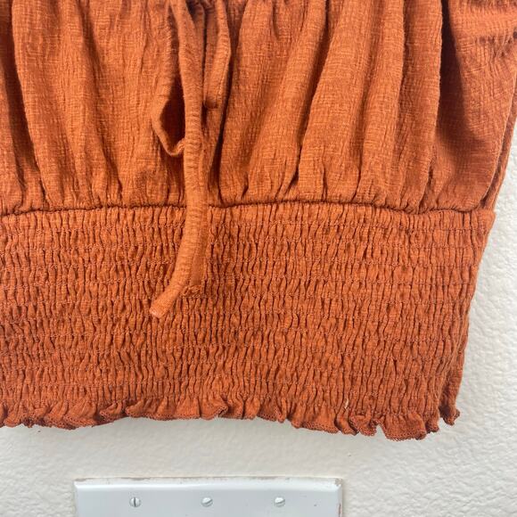 Billabong Womens Top Sz M Peasant Milkmaid Cottage Boho Hippie Western Cowgirl - Picture 3 of 8